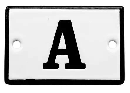 Kirjain 6 x 4 cm, emaloitu - Emaliset kirjainkilvet - 947-042-A - 1