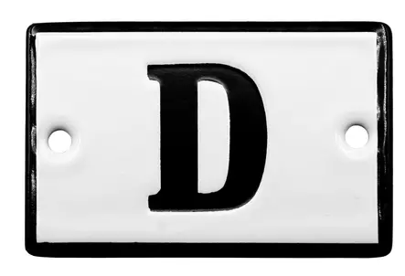 Kirjain 6 x 4 cm, emaloitu - Emaliset kirjainkilvet - 947-042-D - 1